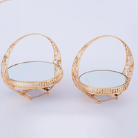 Tatakan Kue Logam Berkualitas Tinggi Berhias Kristal Lapis Emas Buatan Tangan Mewah Elegan Ramah Lingkungan Desain Mewah