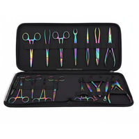 Kit d'outils de perçage corporel professionnel en acier inoxydable de haute qualité, 8 pièces, durable, avec étui, pinces pour perçage d'oreilles, de nez et de tétons