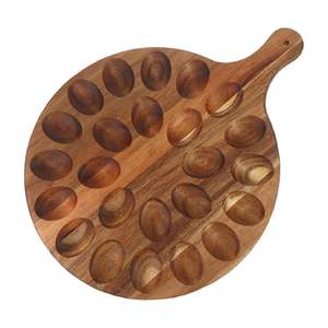 Acacia Wood <b>Egg</b> Holder with 24 Slots <b>Eco</b>-Friendly Dishwasher & Freezer Safe Manual <b>Egg</b> Rack for Home Storage and Display - Product Image 2