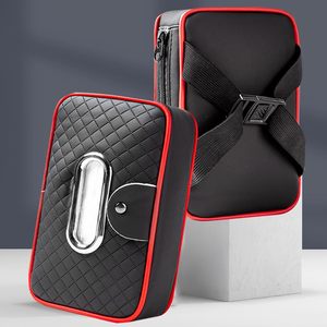 Boîte à mouchoirs noire et rouge robuste avec sangle élastique, porte-mouchoirs décoratif pour la salle de bain et la maison - Product Image 3