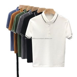 Camiseta de Manga Corta para Hombre, Diseño Personalizado con Logotipo OEM, Estilo Business, Cuello de Solapa Fina, Tela de Seda Helada, Polo de Alta Gama - Product Image 1