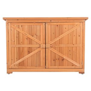 Casetta da Giardino in Legno di Abete Rosso con Doppia Porta, Impermeabile, per Esterni, Facile da Montare, Resistente alle Intemperie - Product Image 2