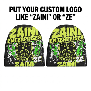 Premium 280 GSM Acrylic Knit <b>Men</b> Beanie Cap Black Neon Green Custom Sublimation Print Embroidery Woven Label Logo <b>Winter</b> <b>Hat</b> - Product Image 1