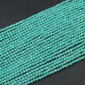 Cuentas de Amazonita Natural Grado AAA, Forma Rondelle Facetada, 3mm-3.5mm, Azul Cielo, Perforadas al Centro, Certificadas por CMA, Hilo de 13 Pulgadas para Joyería - Product Image 2