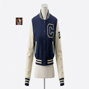 Chaqueta Varsity Corta 2025 para Mujer, Chaqueta Letterman Personalizada con Nombre y Logotipo, Bordado Chenille, Chaqueta Bomber Corta - Product Image 4