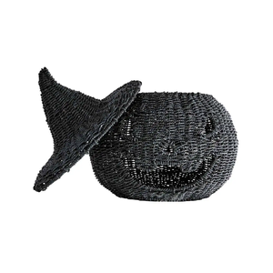 Cesta de calabaza de mimbre tejida al mejor precio, portavelas de calabaza para decoración de Halloween de Vietnam - Product Image 3