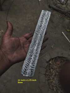 Material de Barra de Acero Damasco Mosaico Forjado a Mano, con Diseño de Pluma de Fuego, 0.5mm de Grosor, 193mm de Longitud Total, para Fabricación de Cuchillos Personalizados - Product Image 2