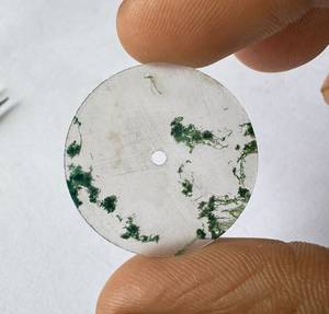 Moss Agate Gemstone Watch Dial 28mm 0.80mm Thickness Green & White Handmade Custom Watch <b>Face</b> with 2mm Center Hole - Product Image 3