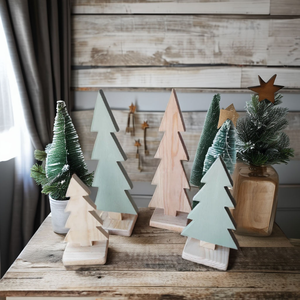 <b>Wood</b> Display Christmas Tree Set <b>Wood</b> Table Decoration Gift for Woodland <b>Nursery</b> Minimalist Children's Room Festival <b>Decor</b> - Product Image 5