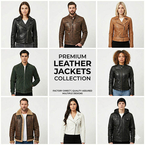 Casual wear Customized <b>Men's</b> PU Leather <b>Bike</b> <b>Jacket</b> Loose Fit Plus Size Turn-Down Finished Garment Dyed Heated Fleece - Product Image 2