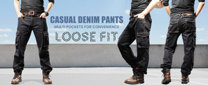 New Fashion Custom Streetwear Canvas <b>Button</b> <b>Fly</b> Straight Knitted <b>Jeans</b> Men Distressed Faded Oversized Hip Hop - Product Image 6