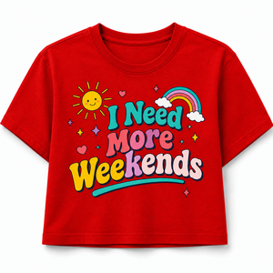 เสื้อครอปท็อปผู้หญิง แขนสั้น คอกลม ผ้าฝ้าย 100% ระบายอากาศได้ดี สไตล์ลำลอง พิมพ์ลายตัวอักษรน่ารัก สไตล์ฤดูใบไม้ผลิและฤดูร้อน - Product Image 1