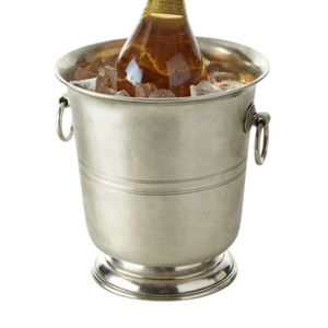 Seau à glace en acier inoxydable, forme ronde, finition argentée, design élégant, résistant à la rouille, refroidisseur de boissons pour les fêtes avec poignées - Product Image 5