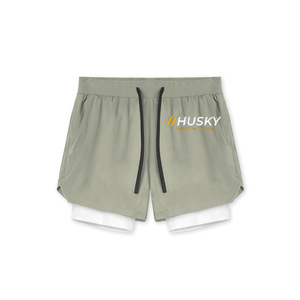 Unisex Nylon Spandex Compression Shorts Elastic Waist Hidden Pocket Custom Logo Solid Quick Dry Lightweight Breathable <b>Knee</b> <b>High</b> - Product Image 1