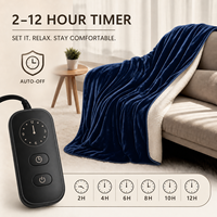 Couverture chauffante électrique en flanelle sherpa 130*160cm 220V 6 niveaux de chaleur Arrêt automatique Certifiée CE RoHS Lavable en machine