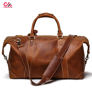 CARE MASTER Genuine Leather Vintage Travel Duffel Bag Rectangular Soft Shell With Rivet Design Buckle Closure Unisex - Product Image 6