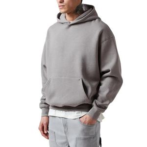 Sudadera con capucha extragrande de felpa francesa gruesa personalizada al por mayor, con bordado esencial y estampado en relieve - Product Image 2