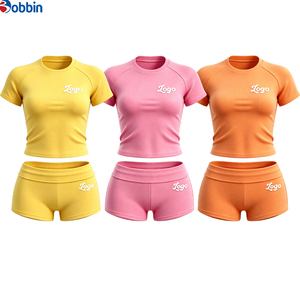 Conjuntos de Verano para Mujer, Camiseta de Algodón, Conjuntos Sexys con Logotipo Personalizado, Conjunto de Shorts, Ropa de Verano para Mujer, Conjuntos de Manga Corta - Product Image 6