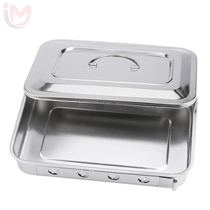 IMANS ENTERPRISES Bandeja de acero inoxidable profesional para instrumentos dentales, con asa para desinfección médica, Modelo Clase I - Product Image 1
