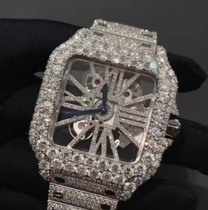 นาฬิกาโมอิสซาไนต์ VVS คุณภาพสูง ขายส่ง นาฬิกาหรูหราแบบโครงกระดูก โมอิสซาไนต์ผ่านการทดสอบ นาฬิกาจักรกลเพชรประดับ - Product Image 1