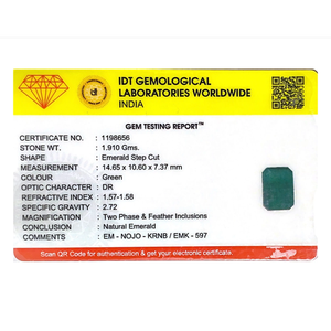 Natural Zambian Emerald Loose Gemstone 9.55 Carat Pear Cut Certified Wholesale - Product Image 4