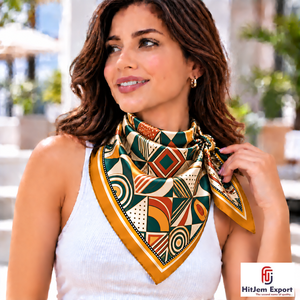 Pañuelo Cuadrado Estampado Digital Personalizado de Primera Calidad, Tela Ligera, Marca Privada, Fabricante Textil OEM ODM, Personalización en Bali - Product Image 4