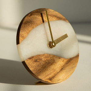 Indian Handcrafted Luxury Quartz Analog <b>Wall</b> <b>Clock</b>-Modern Square Antique <b>Design</b> Needle Custom Size Resin Wood Living Room - Product Image 3