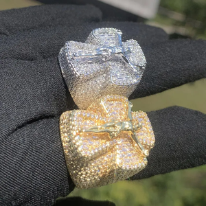 Women's Unisex Yellow <b>Gold</b> Vintage <b>Cocktail</b> <b>Ring</b> with Round Cut Moissanite Diamond Prong Setting Cross Party Religious Style - Product Image 5