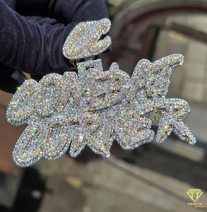 <b>Name</b> Pendant Moissanite Diamond <b>Custom</b> Hip Hop <b>Necklace</b> Iced Out Jewelry Gift Men - Product Image 2