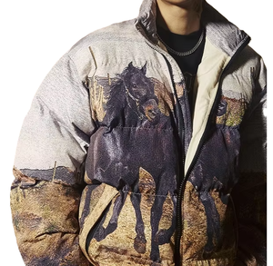 Blousons matelassés pour enfants, personnalisés haut de gamme, brodés en 3D, imperméables et coupe-vent, style streetwear rétro vintage, entièrement imprimés effet bulle - Product Image 3