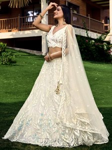 <b>White</b> Embroidered Tulle Ball Gown Bridesmaid Dress Backless Spaghetti Strap Floor-Length Natural Waistline Classic Style - Product Image 1