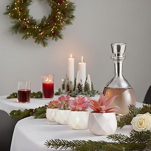 Piccole Piante Succulente Artificiali Rosa in Vaso di Ceramica Bianca, Decorazione per Interni, Giardino Femminile - Product Image 5