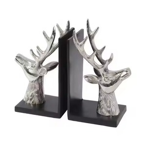 Vintage Style Durable Metal Horse Head <b>Bookends</b> 2Pcs Sculptural Traditional Design Antique Weathered Finish - Product Image 2