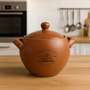 SwamiG Couvercle en argile terracotta fait main, résistant à la chaleur, antiadhésif, écologique, facile à nettoyer, lavage à la main uniquement, compatible gaz et induction - Product Image 4