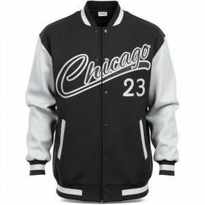 Blouson Bomber Homme Hiver Brodé Lettres Imprimées Slogan Graphique Fermeture Éclair Poches Style Baseball Sportif - Product Image 2