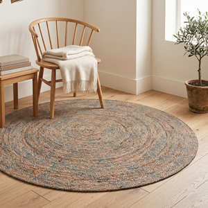 <b>Large</b> Multicolor Printed Braided Jute Living Room <b>Rug</b> for Bohemian Eclectic & Designer Interiors - Product Image 4