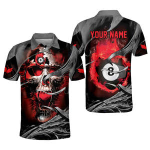 Camiseta Sublimada Transpirable MARKAKRALI con Diseño Personalizable de Bolas de Billar y Calaveras - Product Image 1