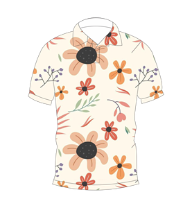 เสื้อโปโลผู้ชายพิมพ์ลายดอกไม้สีครีมลำลองแขนสั้นแฟชั่นฤดูร้อน - Product Image 4