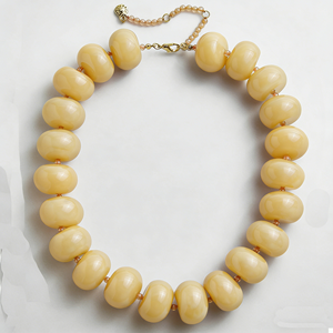 Vintage Fashion Resin Beaded <b>Necklace</b> Handmade Colorful Beads Geometric <b>Statement</b> Jewelry Unisex Trendy Party Wear Gift - Product Image 3