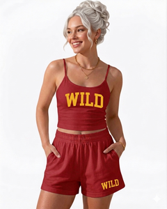 Conjunto de Verano para Mujer: Top sin Mangas con Cuello en V y Shorts de Cintura Alta de Color Liso, Personalizable, Precio Mayorista de Fábrica - Product Image 5