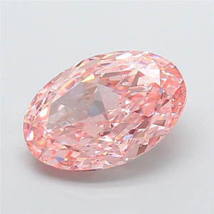 Diamant synthétique cultivé en laboratoire, diamant de qualité supérieure cultivé en laboratoire, rose vif fantaisie, taille ovale, 7,03 carats, VS2 - Product Image 5