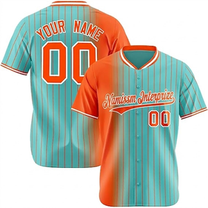 Maillot de baseball personnalisé de haute qualité, vente en gros, vêtements de sport en polyester, maillots de baseball pour hommes, uniformes pour adultes, séchage rapide, grandes tailles - Product Image 1