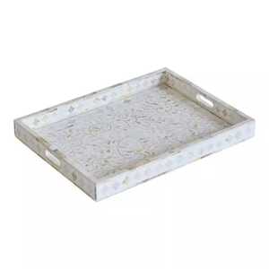 Customized Handmade Resin & MOP Inlay Serving & <b>Storage</b> <b>Tray</b> For Wedding Ramadan Eid Festive Rectangular Modern Serving Platter - Product Image 5