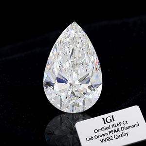 Diamant en forme de poire cultivé en laboratoire certifié IGI, 10,69 carats, qualité VVS2, diamants en vrac - Product Image 3
