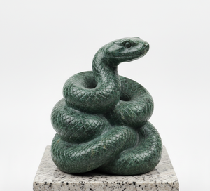 Escultura de Serpiente en Mármol Ónix Tallada a Mano, Estatua de Animal de Mármol de Lujo, Figura Decorativa de Piedra Artística - Product Image 2