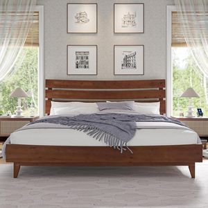 Base de cama tamaño King de madera maciza con piecero, muebles de dormitorio de madera, tallados a mano, de alta calidad, los mejores, de lujo, hechos a mano - Product Image 5