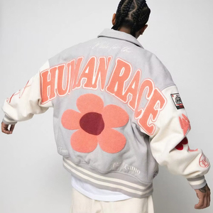 Custom Men's Varsity <b>Jacket</b> Wool letterman Real Leather Black with Custom Color Embroidery Logos <b>Jacket</b> For Men Made in Pakistan - Product Image 2