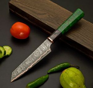 Coffret de couteaux de chef Santoku THEWIZ CRAFTS, lame en cuivre, manche en résine, fabrication artisanale, ambidextre, 7-8 pouces, finition hautement polie de luxe - Product Image 6
