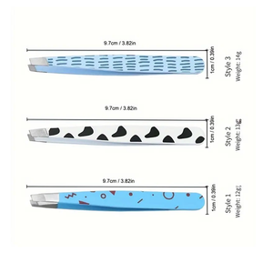 Pinzas para Cejas Hechas a Mano con Punta Inclinada de Acero Inoxidable, Ecológicas y Duraderas en Forma de Muñeca Colorida - Product Image 2
