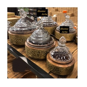 Servidor de Nueces de Madera y Vidrio, Diseño Innovador, Forma Redonda, Servidor de Nueces de Calidad Deluxe, Servidor de Nueces con Tamaño Personalizado - Product Image 1